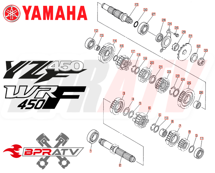 YZ450F WR450F YZ426F WR400 Hot Rods Heavy Duty Transmission Bearings Kit Hotrods