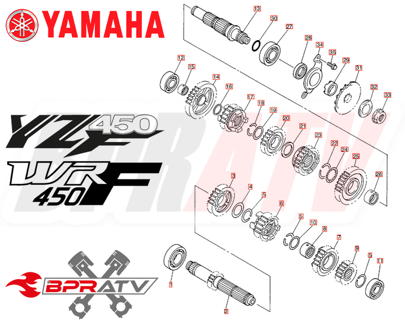 04-06 Yamaha WR450F WR 450F Hot Rods Heavy Duty Transmission Bearings Kit Hotrod