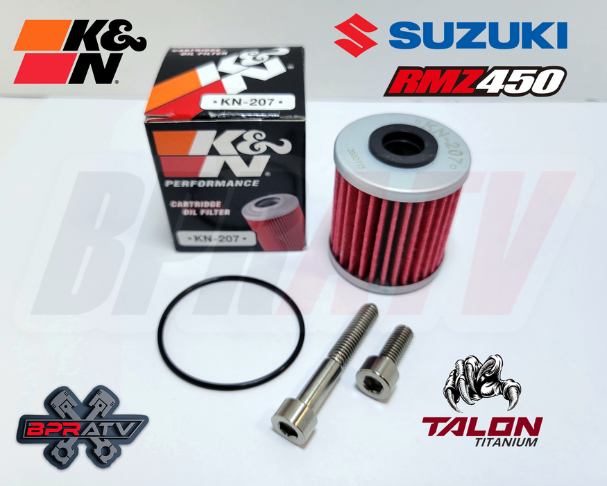 RMZ450 RMZ 450 RM-Z K&N Oil Filter O-Ring Gasket BPRATV Talon Titanium Bolts Kit