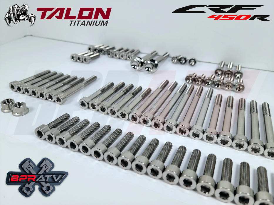 02-08 CRF450R CRF 450R 450X BPRATV Talon Titanium COMPLETE Motor Engine Bolt Kit