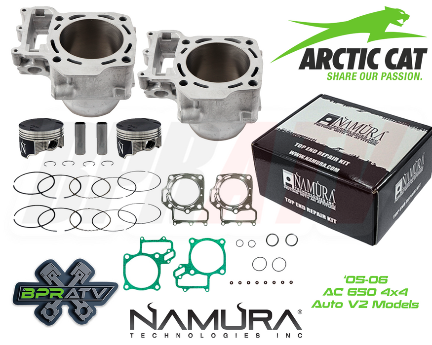 05-06 Arctic Cat 650 4x4 V2 80mm Stock Cylinders Namura Piston Top End Kit 11:1