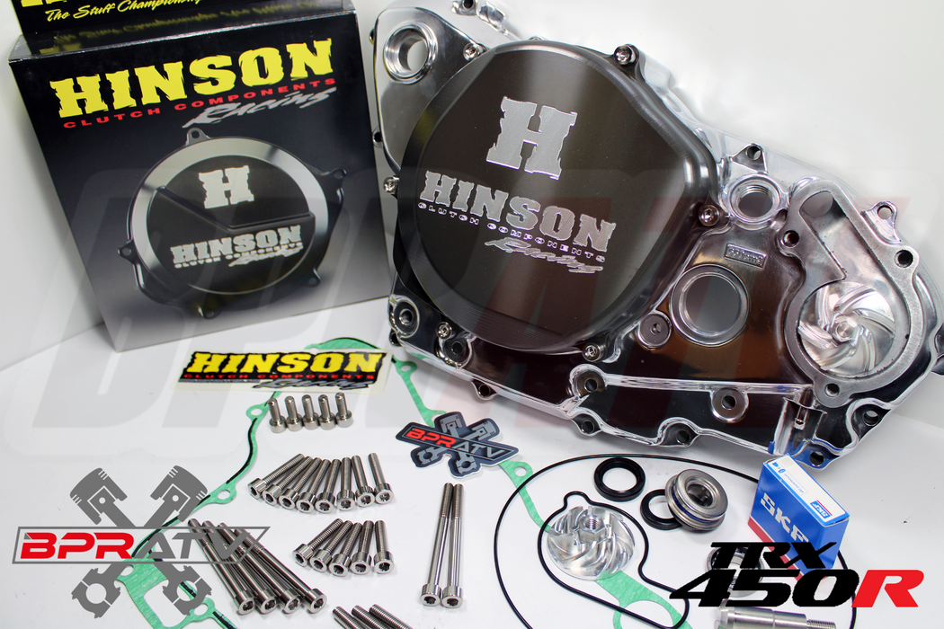 04-05 TRX450R TRX 450R POLISHED Clutch Cover HINSON Billet Cover Ti Bolts WP Kit