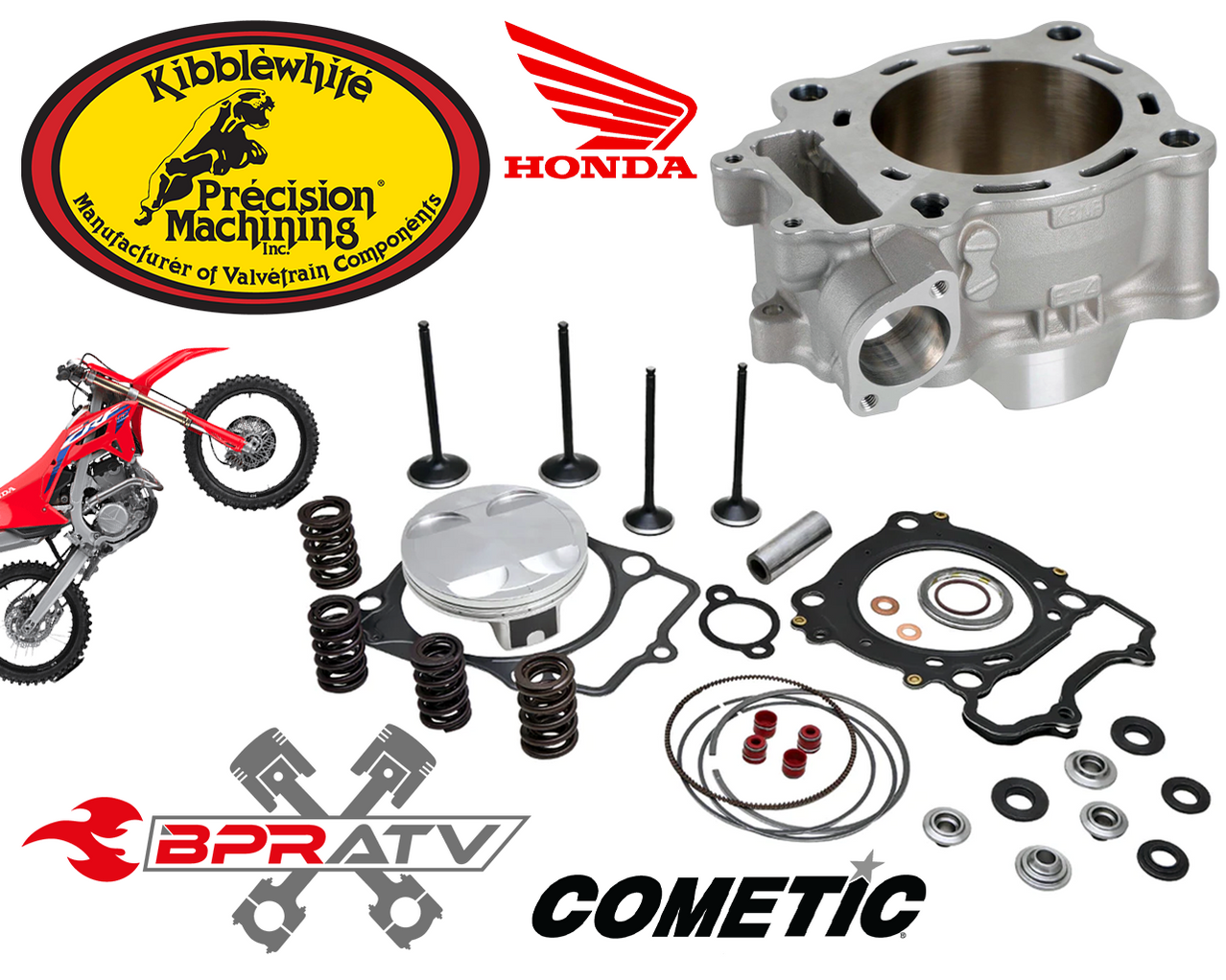 0417 Honda CRF 250X Kibblewhite Top End Piston Rebuild Kit Valves Cyl — BPRATV