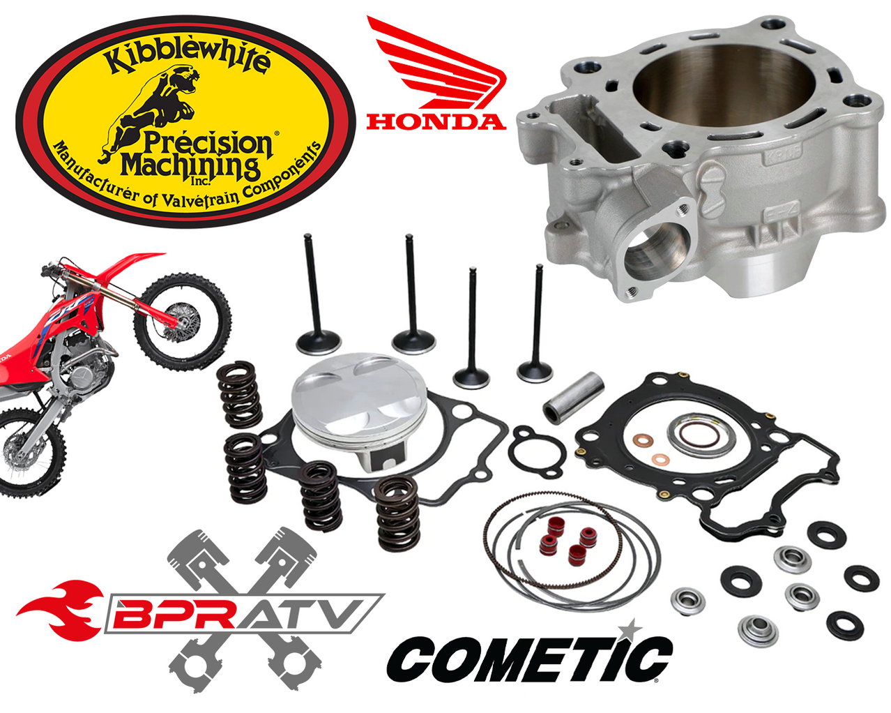 0407 Honda CRF 250R Kibblewhite Top End Piston Rebuild Kit Valves Cyl