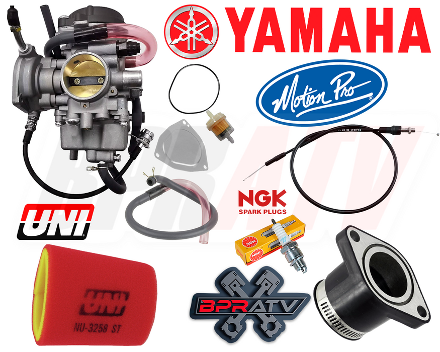04-14 Yamaha Grizzly 450 YFM 450 Carb Intake Boot UNI Filter NGK Plug Pro Cable