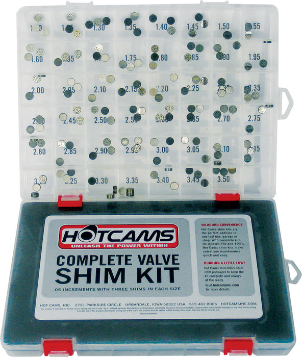 Hotcams Shim Kit CRF450R LTR450 Z400 DRZ400 TRX450R YFZ450 XP900 KX450F HCSHIM02