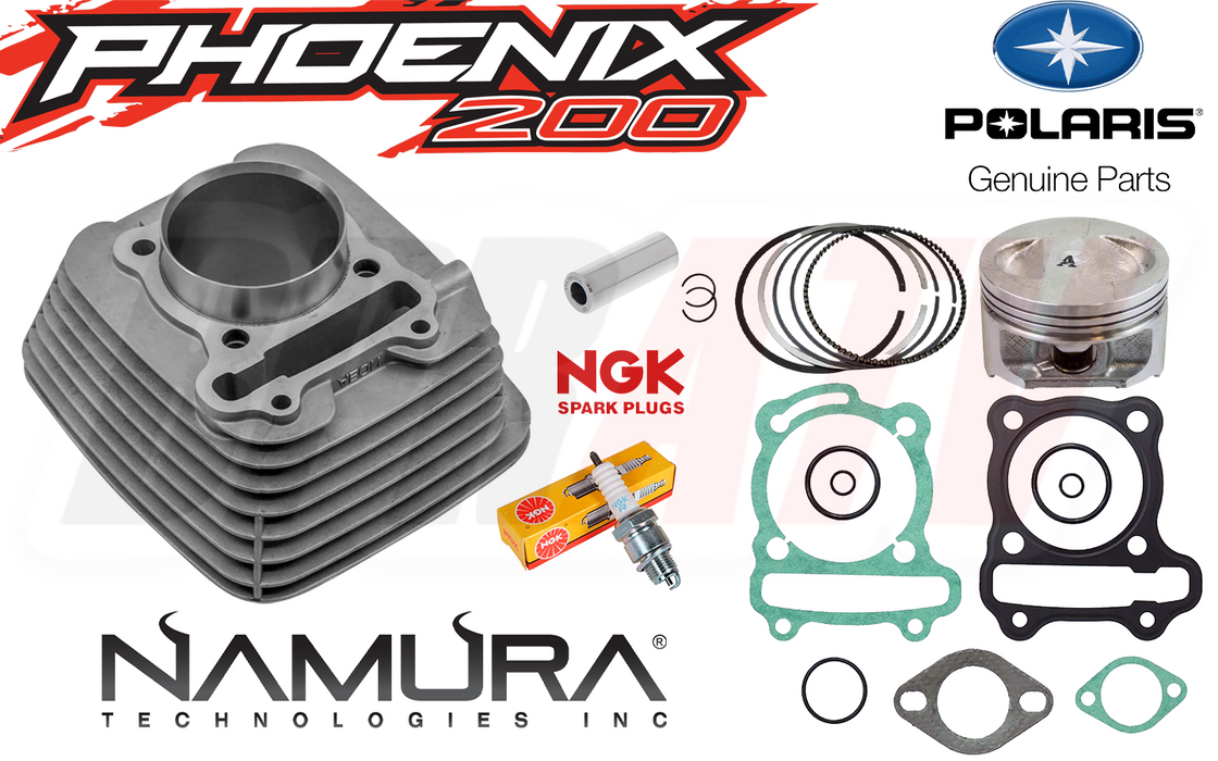 05-23 Polaris Phoenix 200 Cylinder Top End Rebuild Kit OEM Piston Namura Gasket