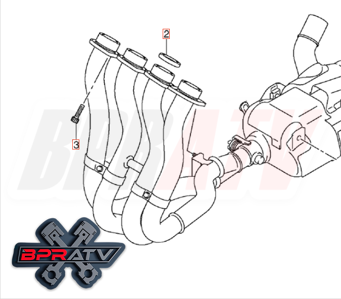 06-10 Suzuki GSX-R600 GSX-R750 TITANIUM Bolts Exhaust Manifold Gasket Repair Kit