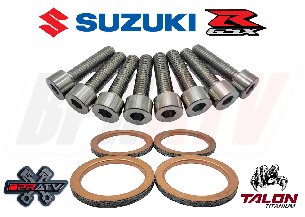 06-10 Suzuki GSX-R600 GSX-R750 TITANIUM Bolts Exhaust Manifold Gasket Repair Kit