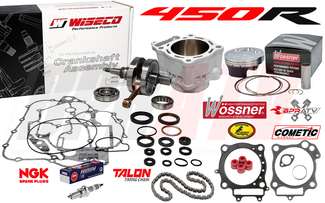 06+ TRX450R TRX 450R 96 Wossner Piston Stock Bore Wiseco Crank Motor Rebuild Kit