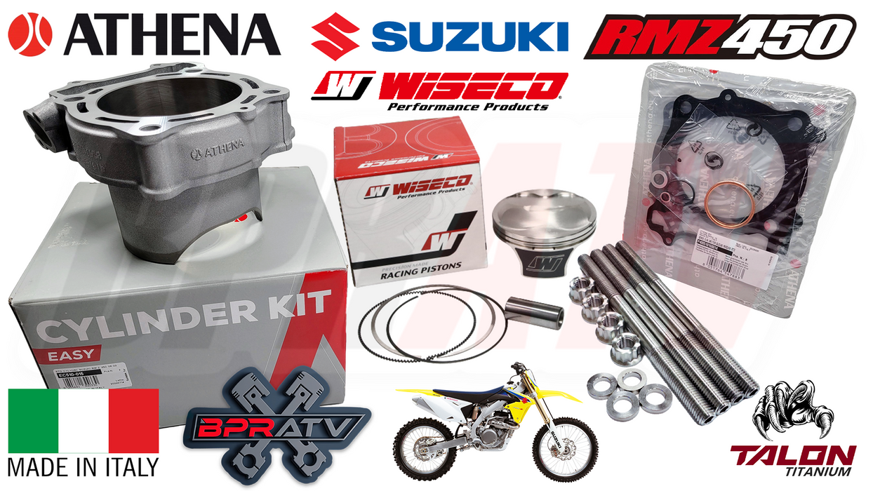 08-22 Suzuki RMZ450 RMZ 450 Athena 96mm Bore Cylinder Kit Wiseco Piston Ti STUDS
