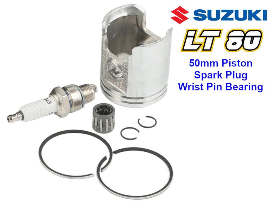 Suzuki Quadsport LT 80 LT80 Top End Piston Spark Plug Wrist Pin Bearing Kit