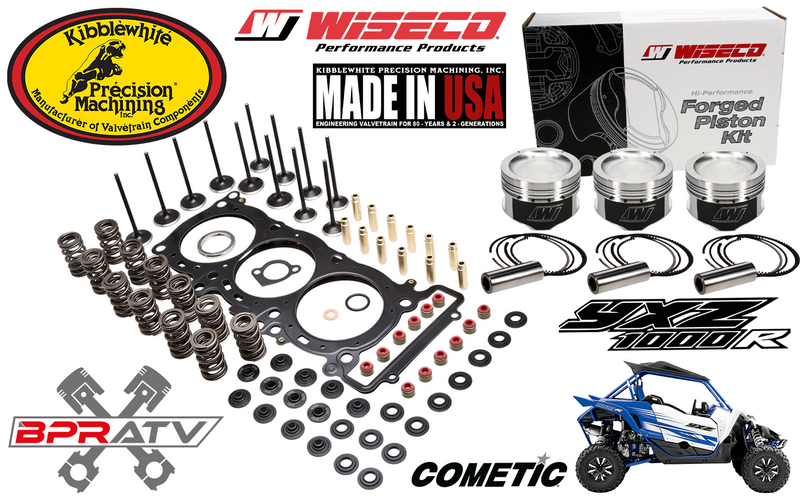 16+ Yamaha YXZ 1000R Wiseco Pistons KIBBLEWHITE Valves Cylinder Head Service Kit