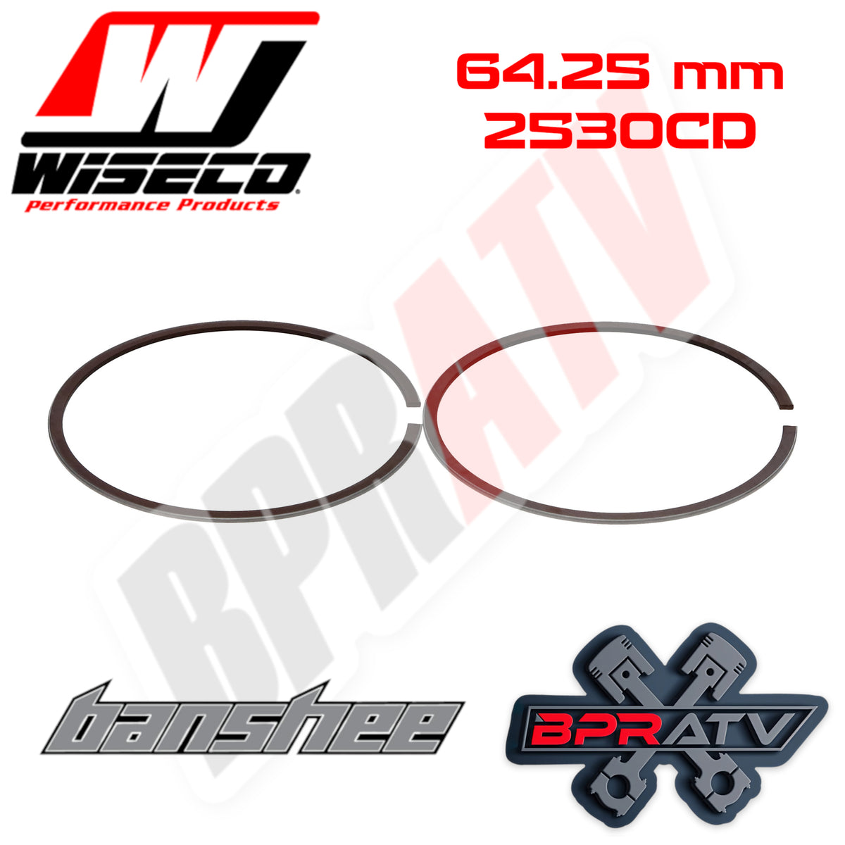 Banshee 350 64.25 mm Bore Wiseco Piston Rings Rebuild Set 2530CD 1 (Se