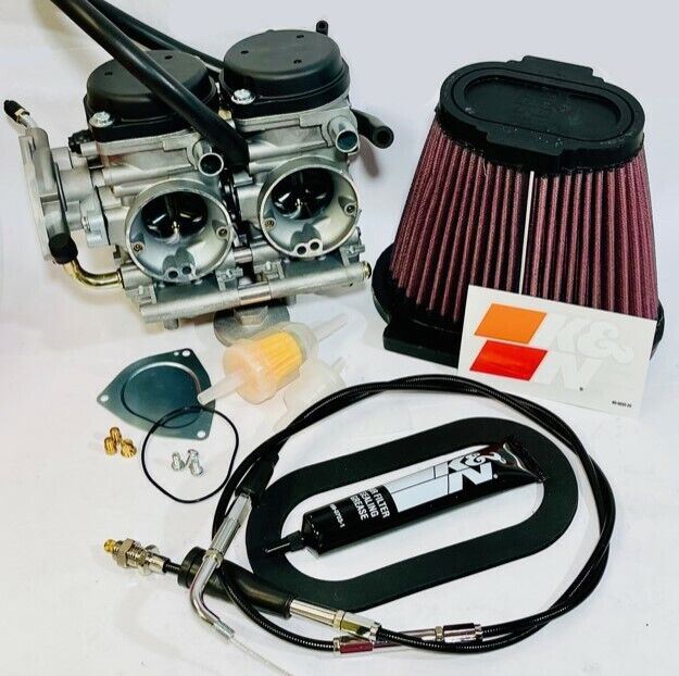 01-05 Raptor YFM 660 Carb Kit Carburetor Cable K&N Filter Intake Complete