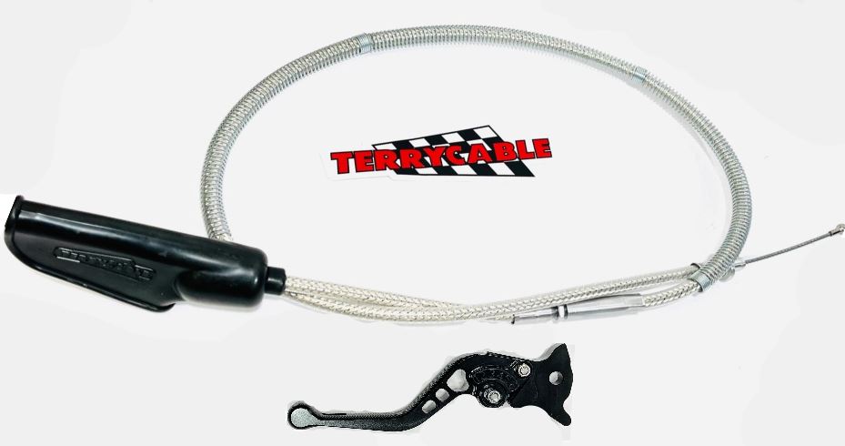 Banshee Clutch Cable Black Shorty Lever Terrycable Steel Braided Adjustable Kit