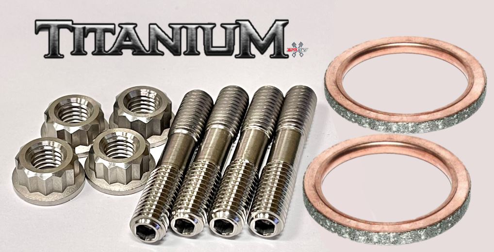 Rhino Grizzly 660 Titanium Exhaust Studs Gaskets Ti Stud Donut Gasket — BPRATV