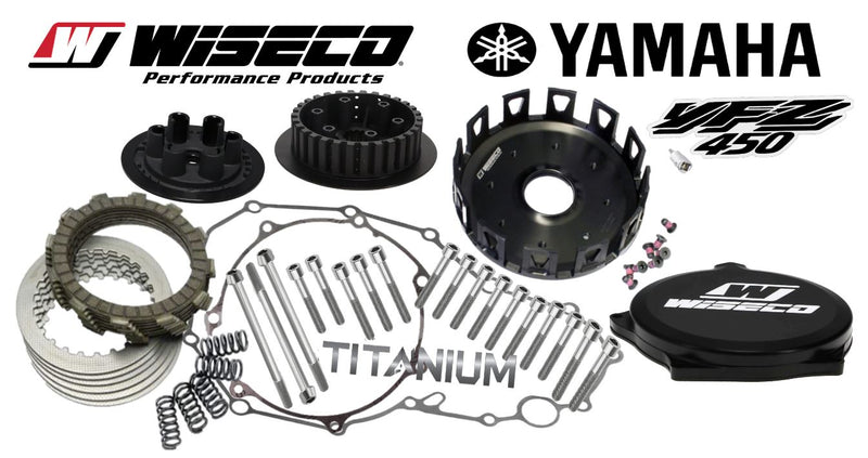YFZ450 YFZ 450 Wiseco Clutch Billet Basket Hub Cover Complete Kit Titanium Bolts