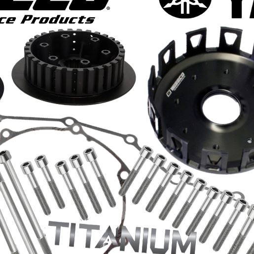 YFZ450 YFZ 450 Wiseco Clutch Billet Basket Hub Cover Complete Kit Titanium Bolts