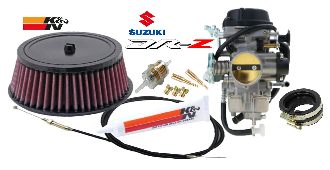 DRZ400 DRZ 400 S SM E Stock OEM Complete Carb Kit Carburetor Intake Filter Cable