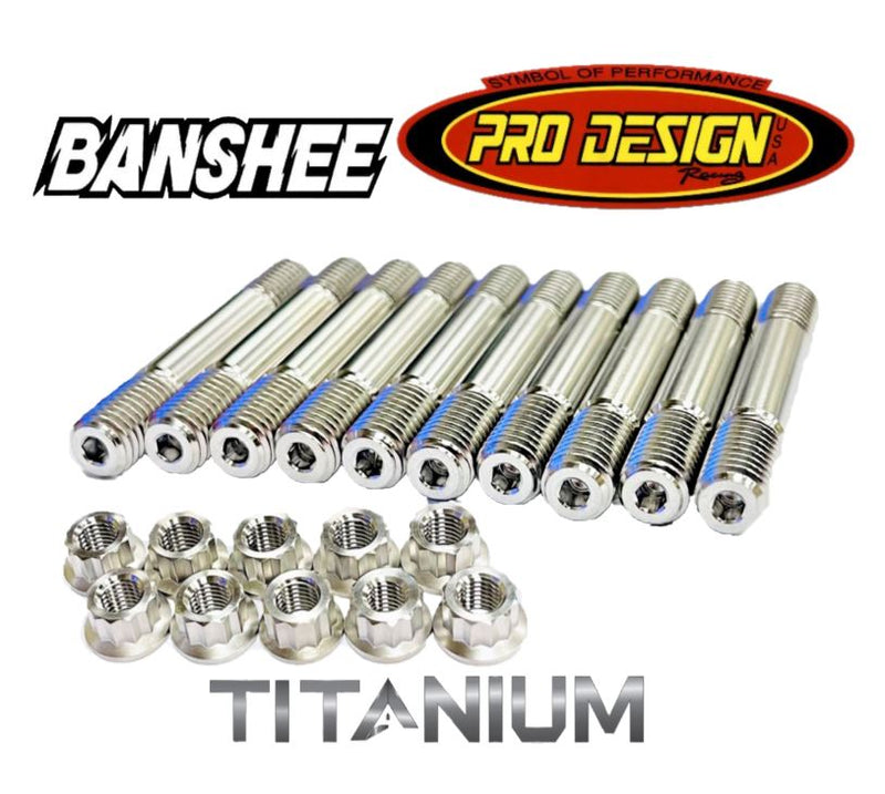 Banshee Pro Design Cool Head Studs TITANIUM PD909 Billet Head Stud Nuts Kit Set