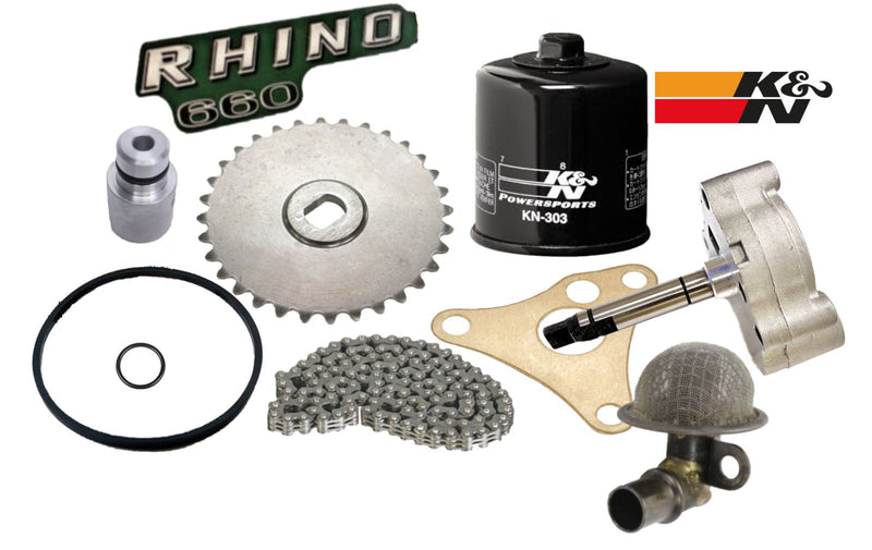 BO*Rhino 660 Oil Pump Gear Chain Relief Valve Strainer K&N Filter Complete Rebui