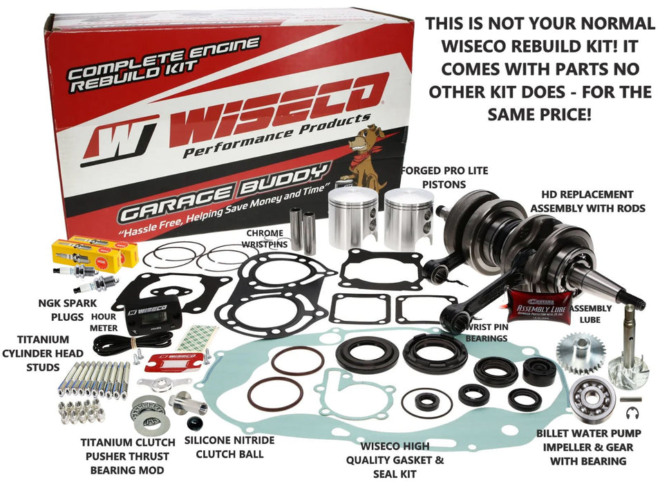 Banshee Wiseco 64.50m .020" Garage Buddy Rebuild Kit Top Bottom End EXTRA PARTS