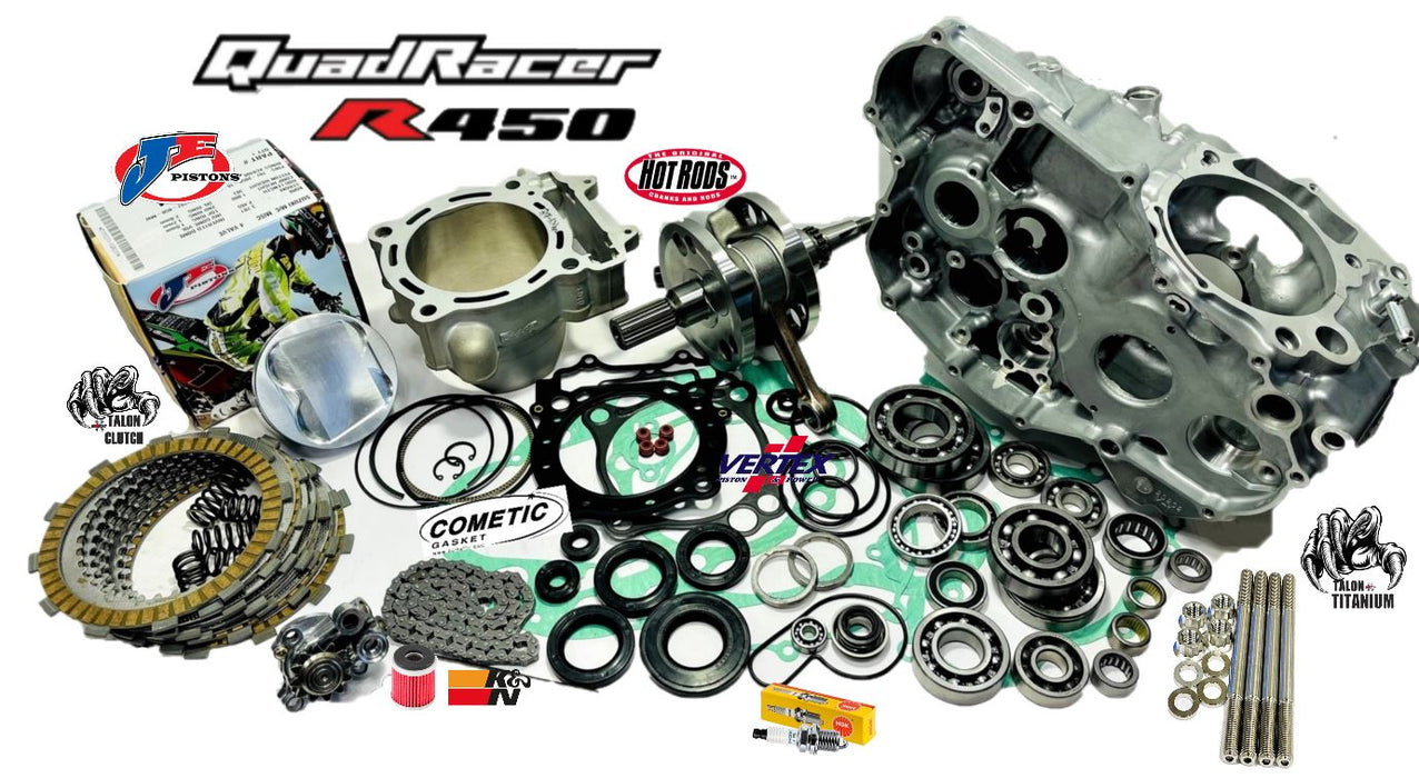 LTR450 100mm Big Bore Stroker Kit Cases 516cc Top Bottom End Rebuild Crankcases