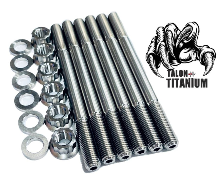 Get Ti YZFR3 MT03 Cylinder Head Studs TITANIUM Head Stud Bolt 12 Pt Nut Kit Set