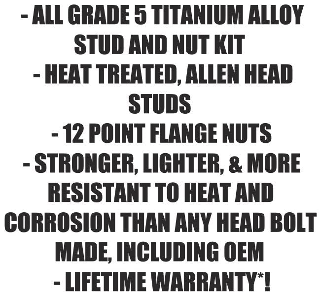 Polaris 0454565 0454569 RZR 170 Cylinder Head Studs TITANIUM Stud Bolt Nut Kit