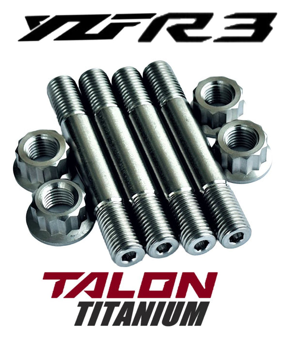 YZFR3 YZF-R3 TITANIUM Exhaust Studs All Ti Exhaust Stud 12 Point Nut Kit Set