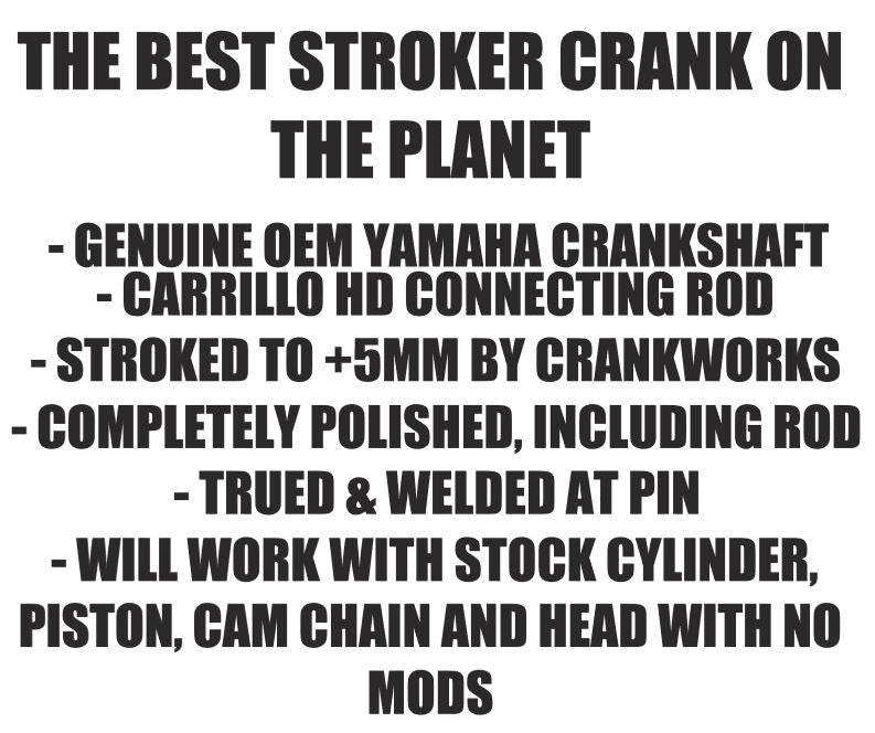 YFZ450R YFZ450X 5mm Stroker Crank +5 Stroke Crankworks Crankshaft Drop In 490cc