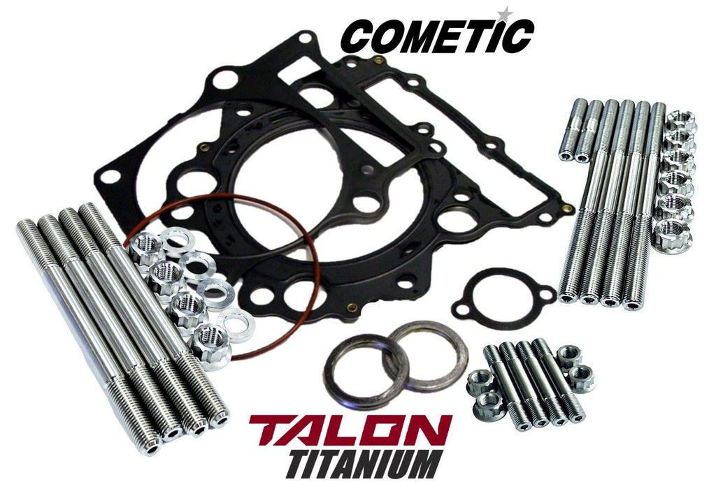 Grizzly 660 Cylinder Head Exhaust Studs TITANIUM Stud Bolt Cometic Gaskets Kit