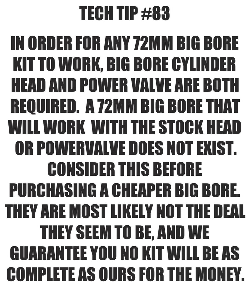 YZ250 YZ 250 Big Bore Cylinder 72mm Kit Big Bore Cylinder Head Power Valve Kit