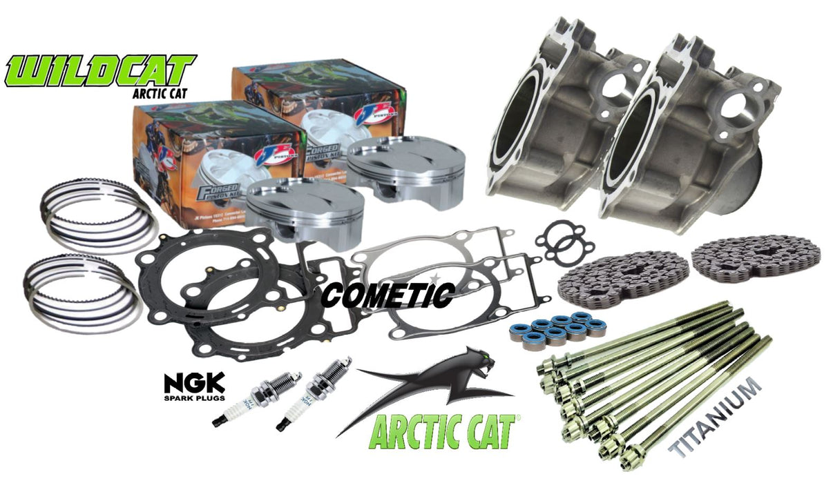 Wildcat X 4X 1000 Top End Rebuild Kit OEM Cylinders Ti Studs Upper Assembly Set