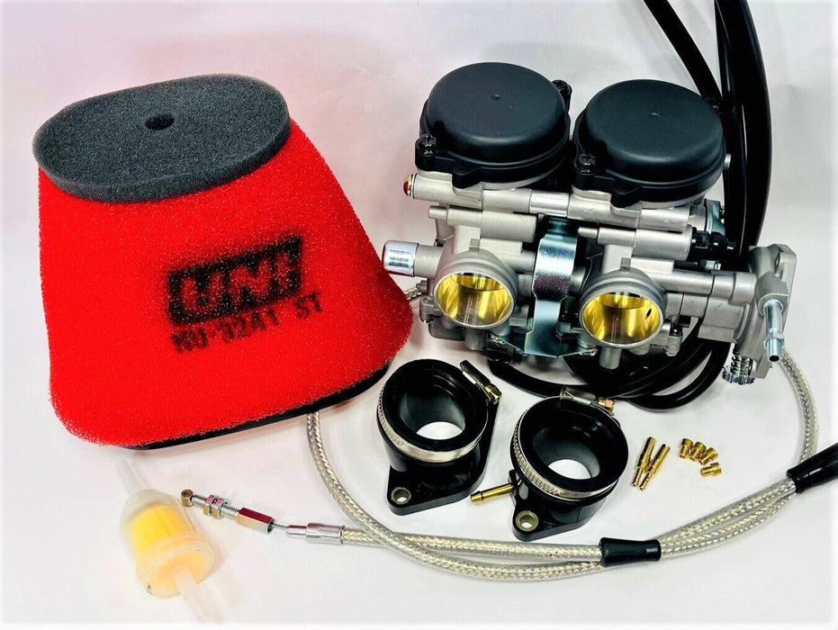01-05 Raptor 660 Carb Kit Carburetor Cable UNI Filter Complete Stock OEM Replace