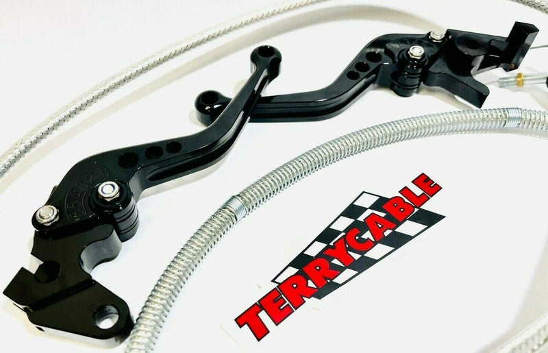 YFZ450R YFZ 450R/X Shorty Lever Clutch Throttle Terrycable Steel Braided Cables