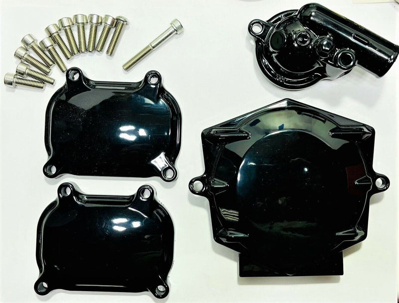 08-14 Raptor 700 700R Black Cylinder Head Valve Cam Covers Side Cover Covers