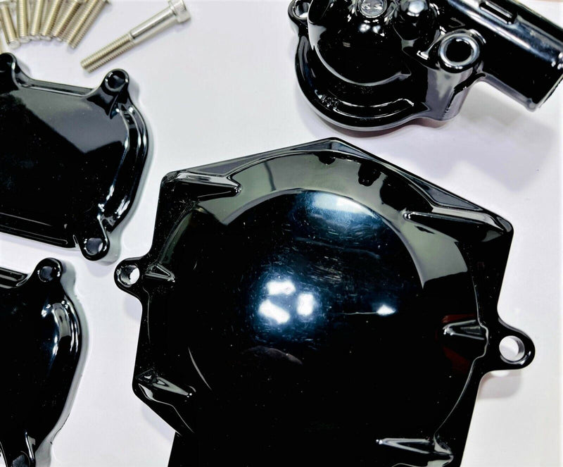 08-14 Raptor 700 700R Black Cylinder Head Valve Cam Covers Side Cover Covers