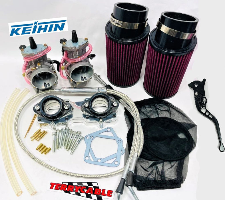 Banshee 34mm 34 mil Genuine Keihin PJ Carbs Complete Carburetor Kit Shorty Lever