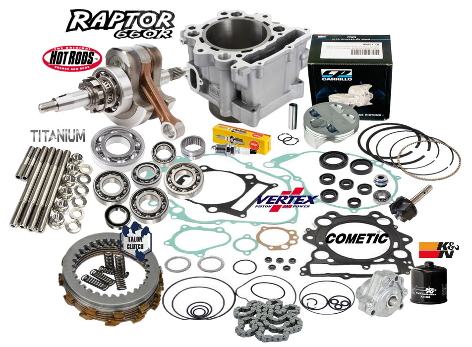 Raptor 660 102mm Big Bore Stroker Crank Rebuild Kit 719 Complete Motor Assembly