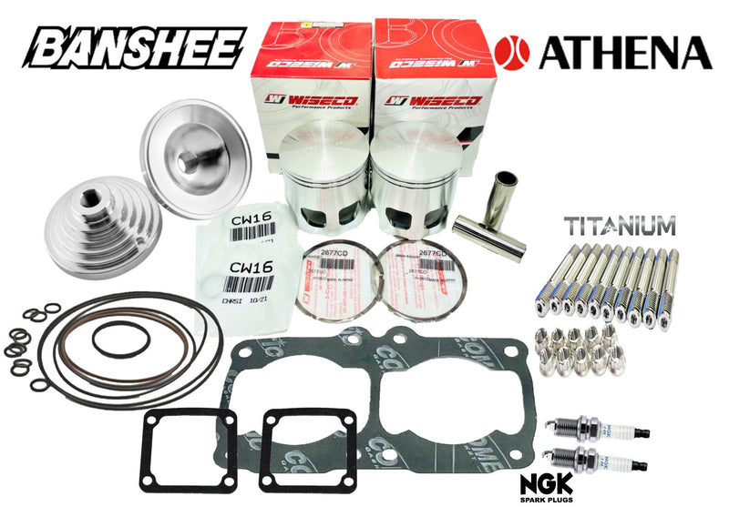 Banshee .040" Wiseco Pistons 513M06500 65.00mm Overbore Piston Top End Rebuild