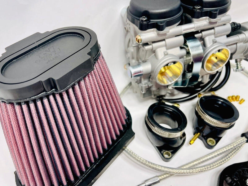 Raptor 660 Carb Kit Complete Stock Carburetor K&N Filter Black Billet Throttle