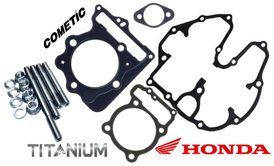 Honda 400EX 400X Titanium Cylinder Head Studs Gasket Gaskets Ti Stud Bolt Kit