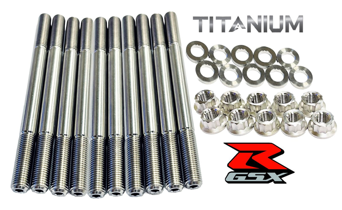 04+ GSXR600 GSX-R 600 TITANIUM Cylinder Head Studs Nuts Complete Ti Stud Kit