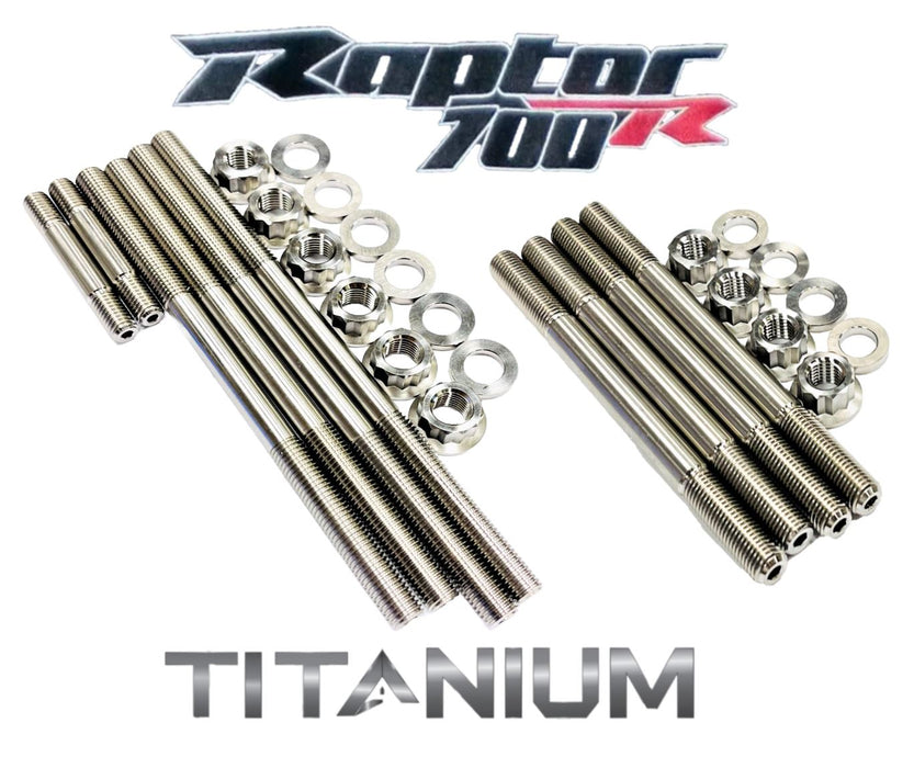 Best Raptor 700 Cylinder Head Studs Complete TITANIUM Crankcase Head Stud Kit