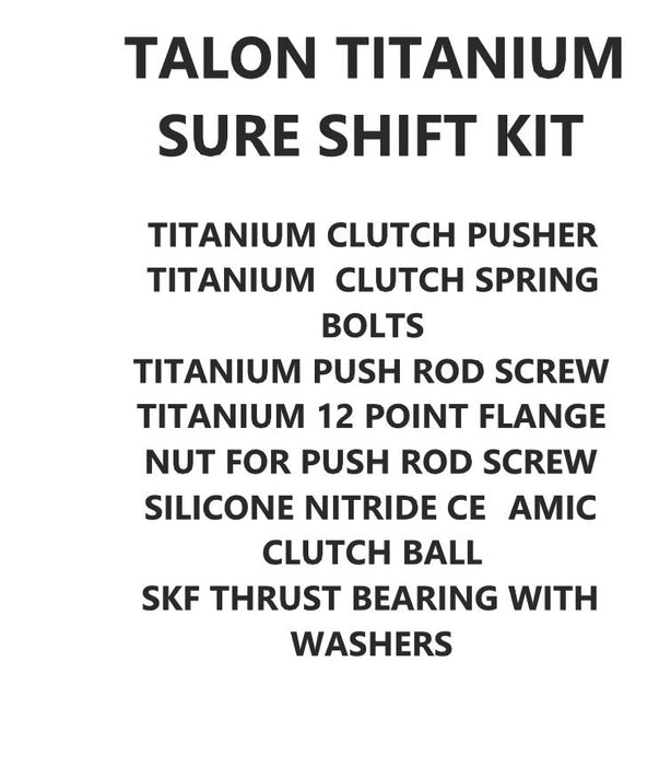Banshee Sure Shift Clutch Kit TITANIUM Clutch Pusher Ceramic Ball Bearing Ti Nut