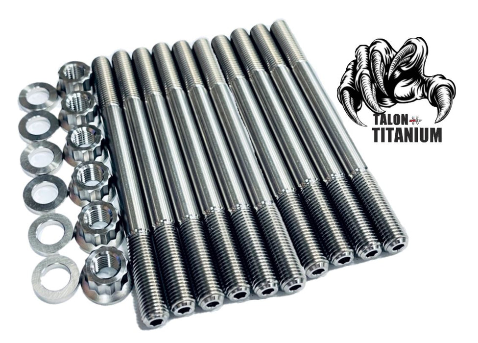 Get Ti MT10 MT-10 Cylinder Head Studs TITANIUM Head Stud Bolt 12 Pt Nut Kit Set