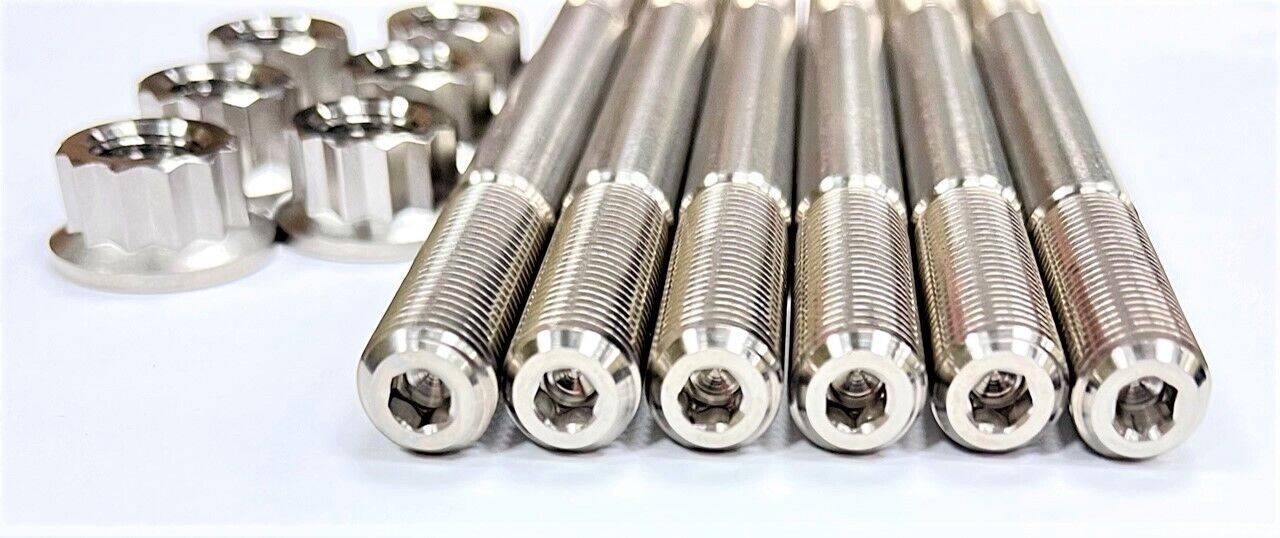 Polaris RZR 900 1000 TITANIUM Cylinder Head Studs Grade 5 Ti Alloy Stud Nut Kit