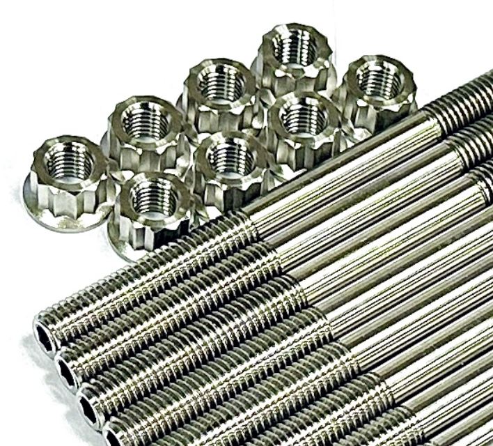 Maverick 1000 MAX Sport Cylinder Head Studs TITANIUM Head Stud 12 pt Nut Kit Set